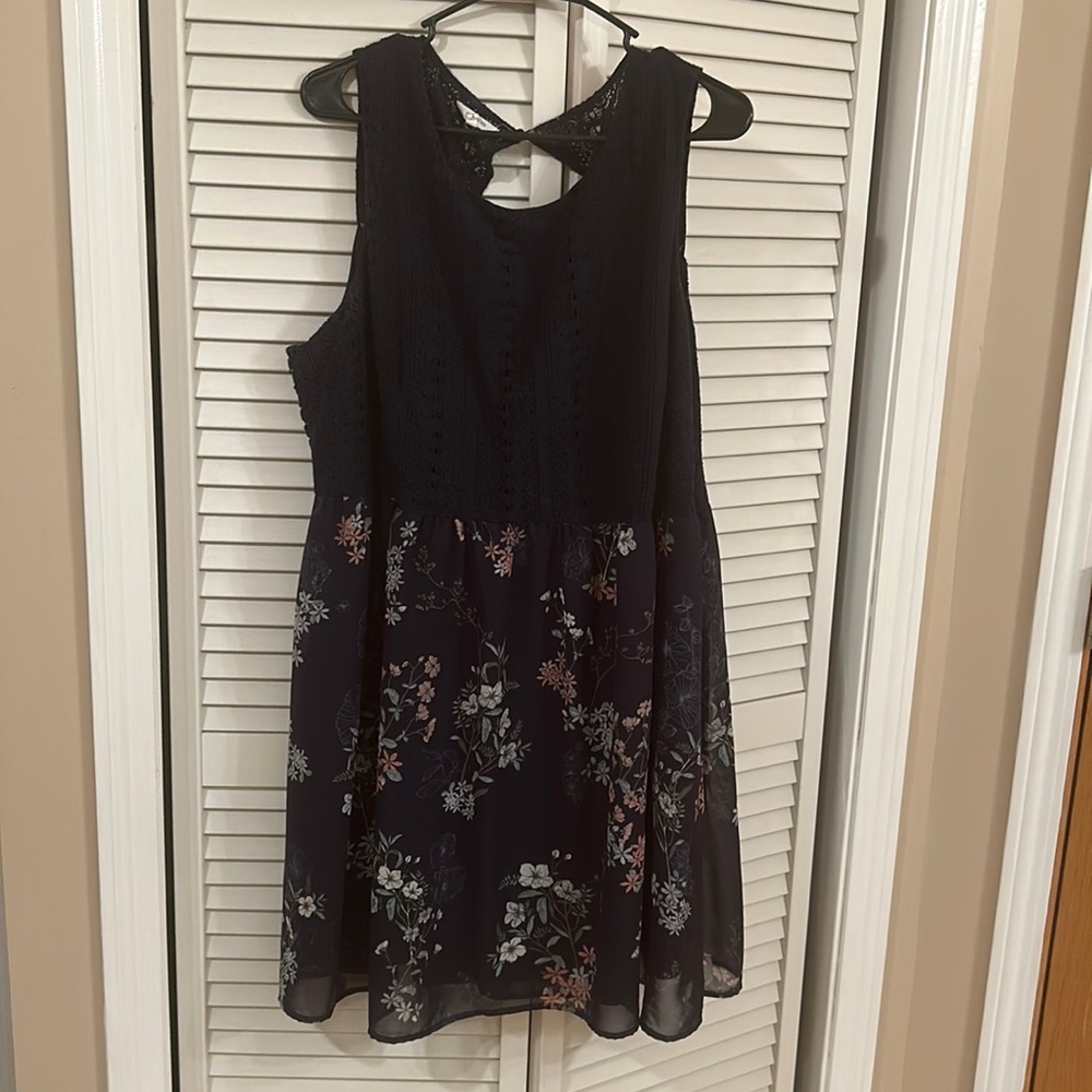 Navy blue with flowers dress